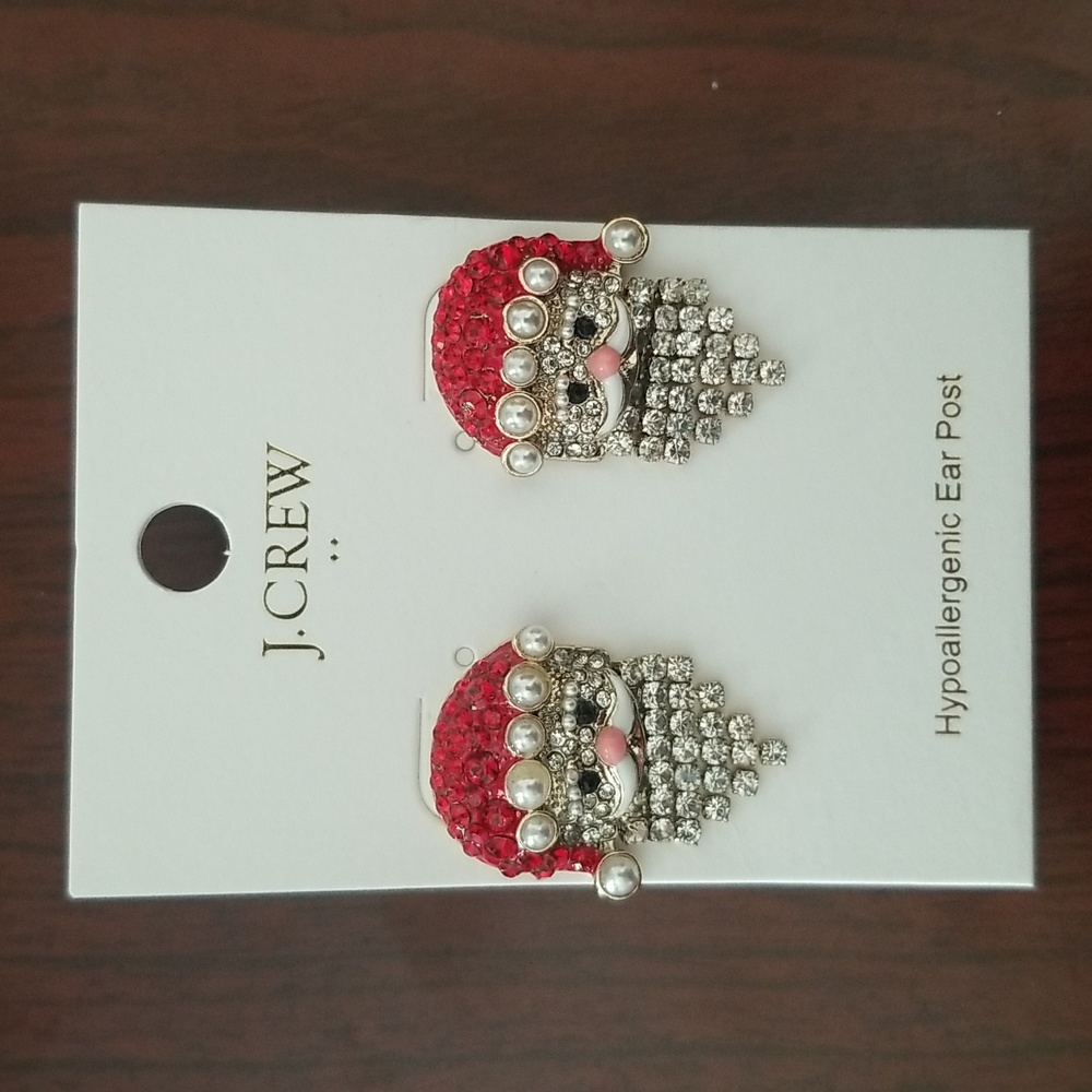J. Crew Santa earrings